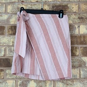 Free People Tuscan Sunrise Linen Wrap Skirt New